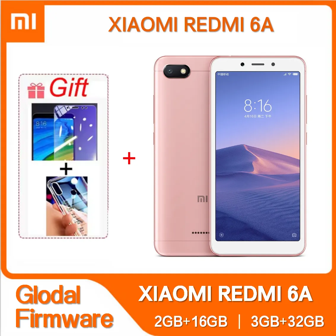 Original Xiaomi Redmi 6A 3GB 32GB Smartphone Wholesale Xiaomi Mobile Phones Unlocked Android Google Play Global Frimware - Imagen 1