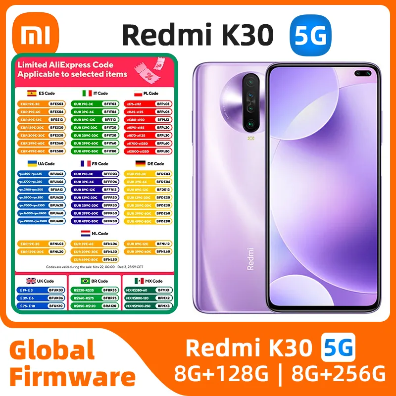 xiaomi redmi k30 5G Android Unlocked 6.67 inch 8GB RAM 256GB ROM All Colours in Good Condition Original used phone - Imagen 1