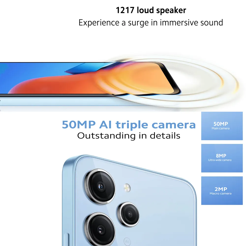 XIAOMI smartphone REDMI 12 fashion mobile phone 8GB+256GBn memory 5000mAh battery MEDIATEK Helio G88c/2460×1080 pixels - Imagen 2