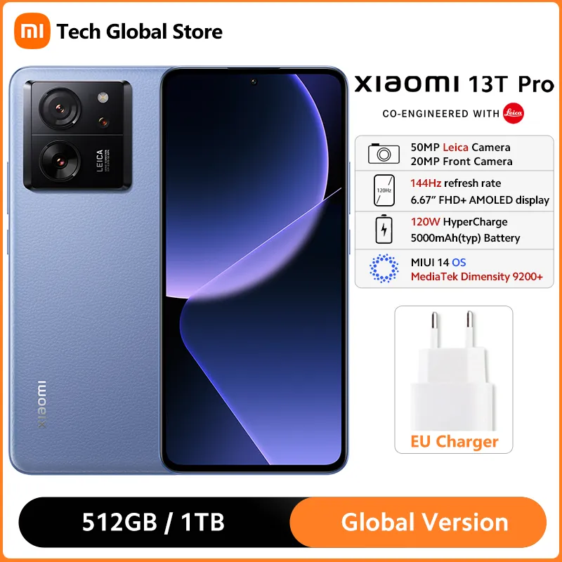 Global Version Xiaomi 13T Pro 5G Smartphone 6.67" 144Hz FHD+ AMOLED Display 50MP Leica Camera IP68 Waterproof 120W HyperCharge - Imagen 1