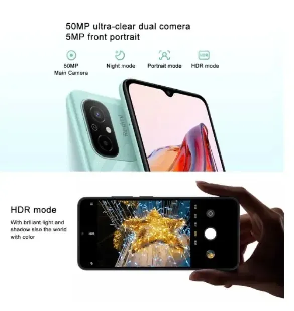 Global firmware Original Xiaomi Redmi 12C Smartphone HyperOS 1.0 5000mAh  Battery Octa Core 50MP 6.71'' 4G Used Phone - Imagen 3
