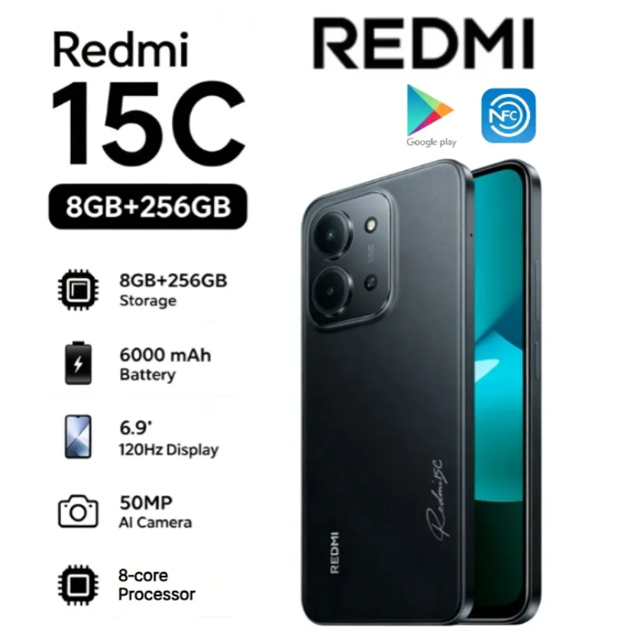 2026 new Xiaomi Redmi15c global edition Redmi15c 5G running memory 8+256GB screen size 6.9 large screen smart Android phone, - Imagen 1
