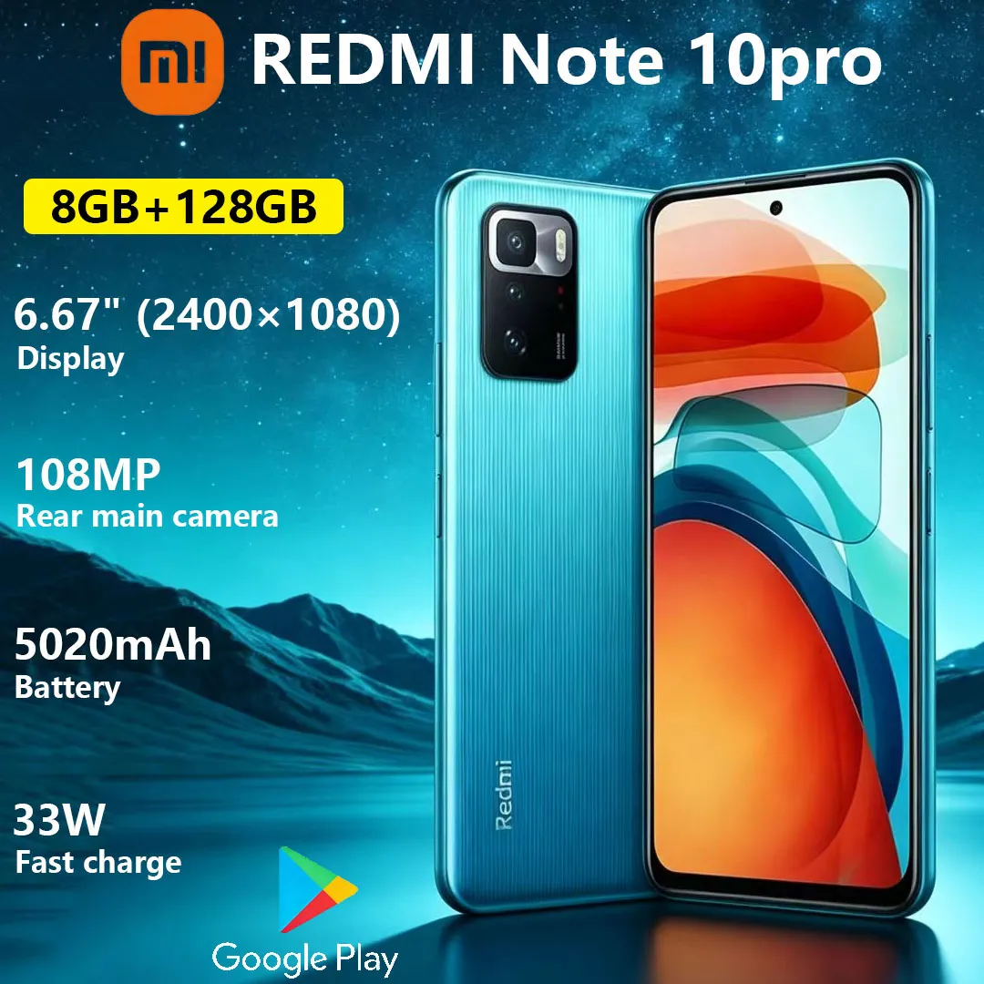 New Xiaomi Redmi Note 10pro 4G Dual-SIM Smartphone 6.67-inch Eye Protection Screen 5020mAh Large Battery Daily-use Mobile Phone - Imagen 1