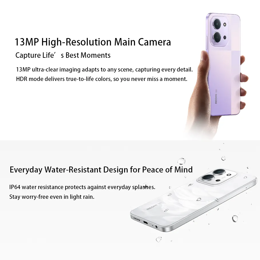 2026 New 5G Dual SIM Unlocked Phone Xiaomi Redmi 15R | 6.9 Inch 120Hz LCD, 6000mAh Big Battery, 33W Fast Charging - Imagen 5