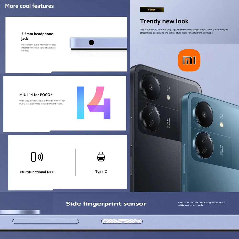 Xiaomi Poco C65 6.74-inch LCD Screen Helio G85 Processor 8 Million Front Camera Selfie Lens 8GB+256gb Memory 4G Camera Phone - Imagen 4