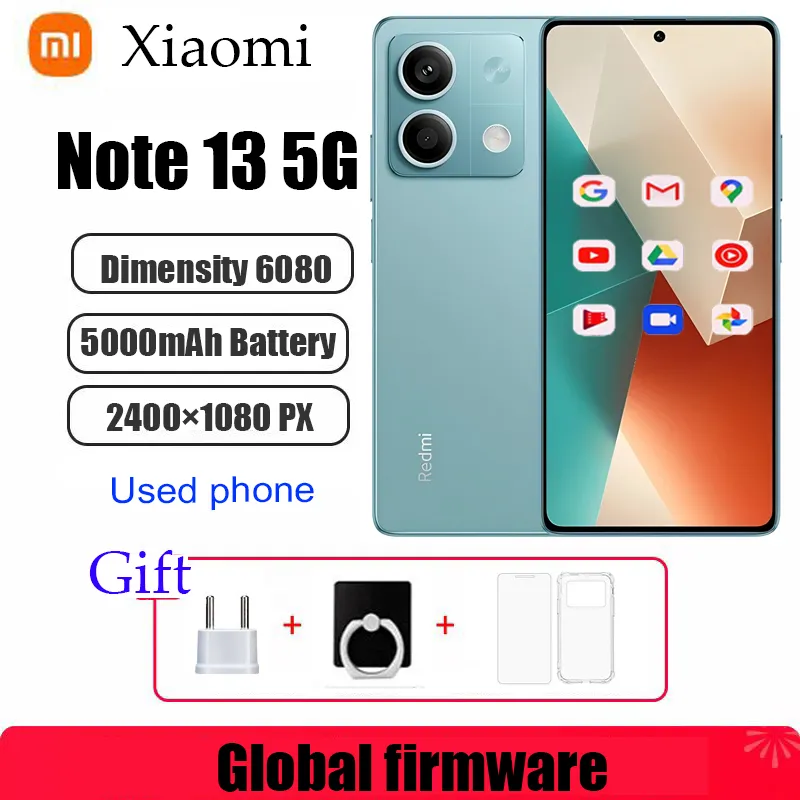 Global firmware  Xiaomi Redmi Note 13 5G Smartphone 128GB 256GB ROM Dimensity 6080 6.67'' AMOLED Screen 5000mAh 33W used phone - Imagen 1