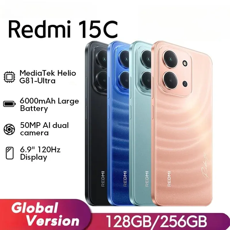 Xiaomi Redmi 15C Smartphone Global Version MediaTek Helio G81-Ultra 120Hz 6.9" Dot Drop Display 33W Charging Smartphone - Imagen 1