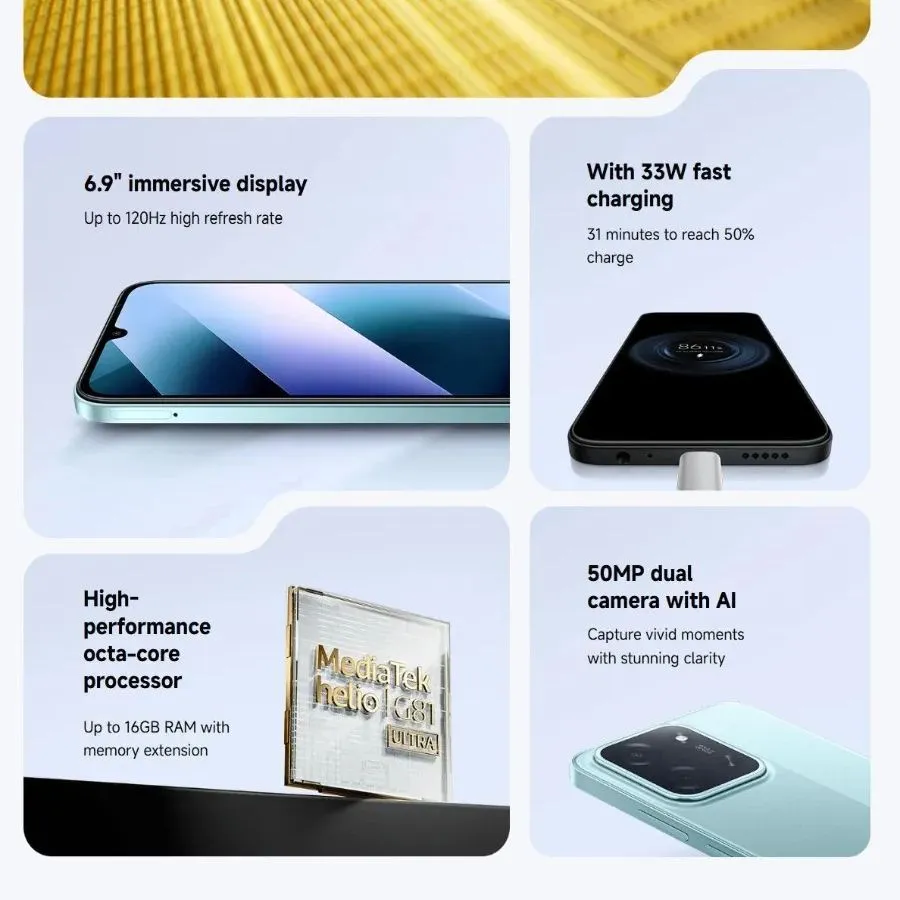 Poco C85 Smartphone 6.5' HD+ Display 8GB RAM 256GB Storage Mediatek Helio G81-Ultra Chipset Dual 48MP Camera - Imagen 5