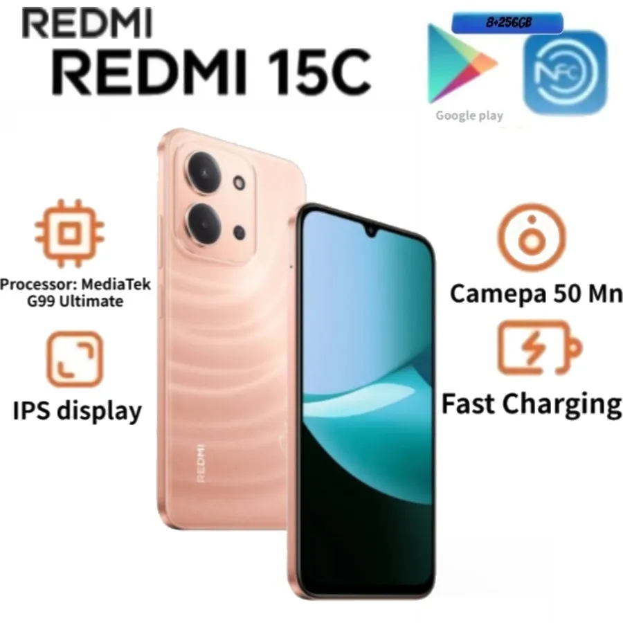 2026 New Redmi 15C Xiaomi Smartphone Global Version 6.9" 120Hz HD+ Helio G81 Ultra 6000mAh 33W Fast Charge 50MP Dual Camera IP64 - Imagen 1