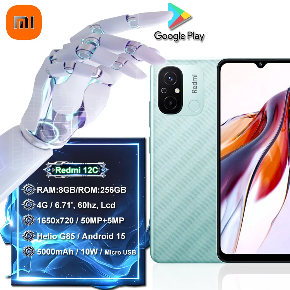 Xiaomi Redmi 12C Original 8GB 256GB 5000mAh High-capacity Battery Helio G85 4G Mobile Phone EU/US/UK specifications - Imagen 1