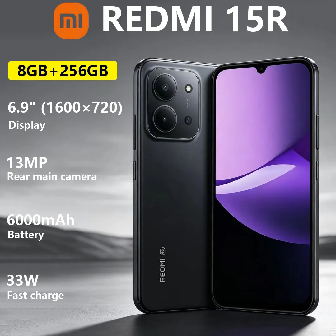 New Xiaomi Redmi 15R Camera Phone 6.9-inch Display 6000mAh‌ Battery 33W Fast Charge Dual-SIM Gaming Smartphone 8+256GB - Imagen 1