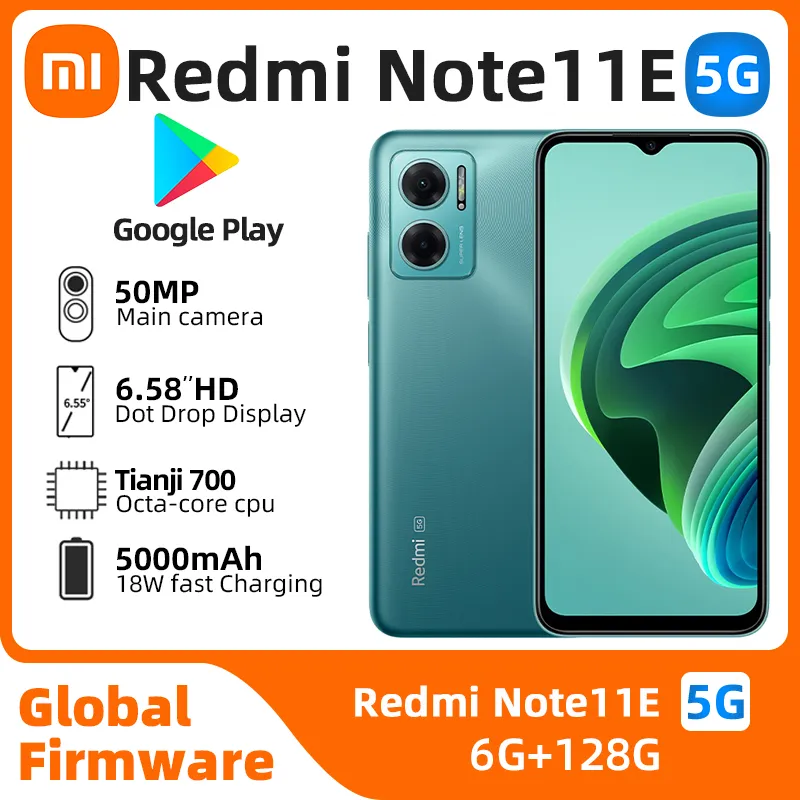 Xiaomi Redmi Note 11E 5G Mobile Phone Dual SIM 6.58'' 6GB RAM 128GB ROM 50MP Octa-Core Android SmartPhone used phone - Imagen 1