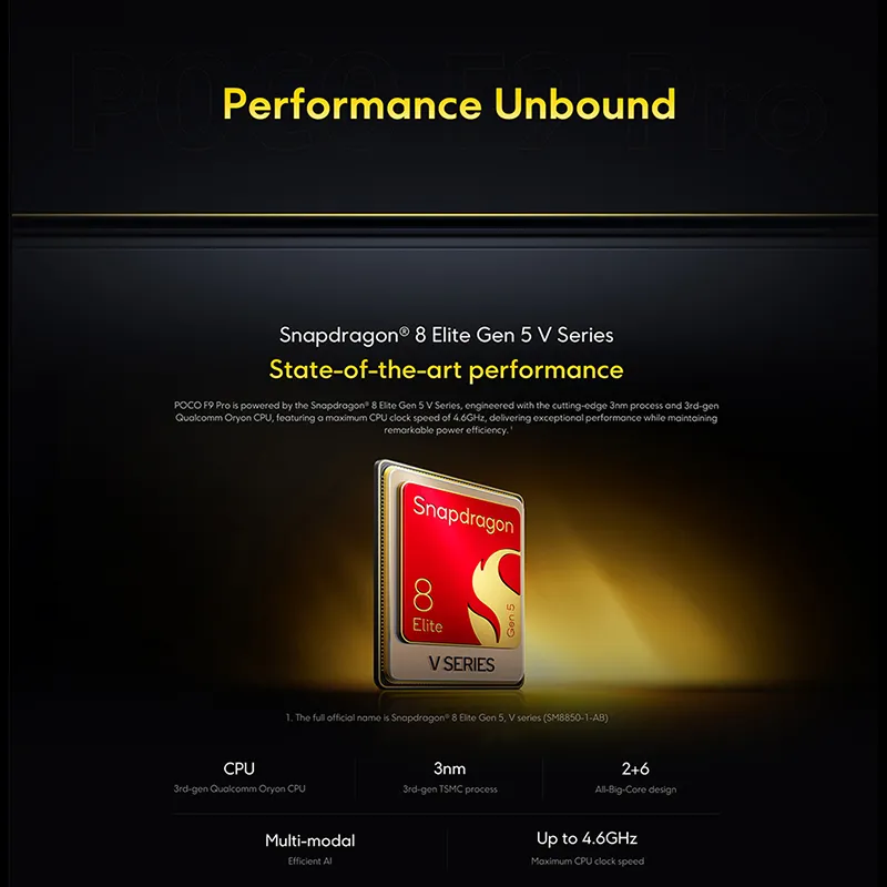 POCO F9 Pro Global Version Smartphone Snapdragon 8 Elite Gen 5 200MP 6.59" 185Hz display 6330mAh battery - Imagen 5