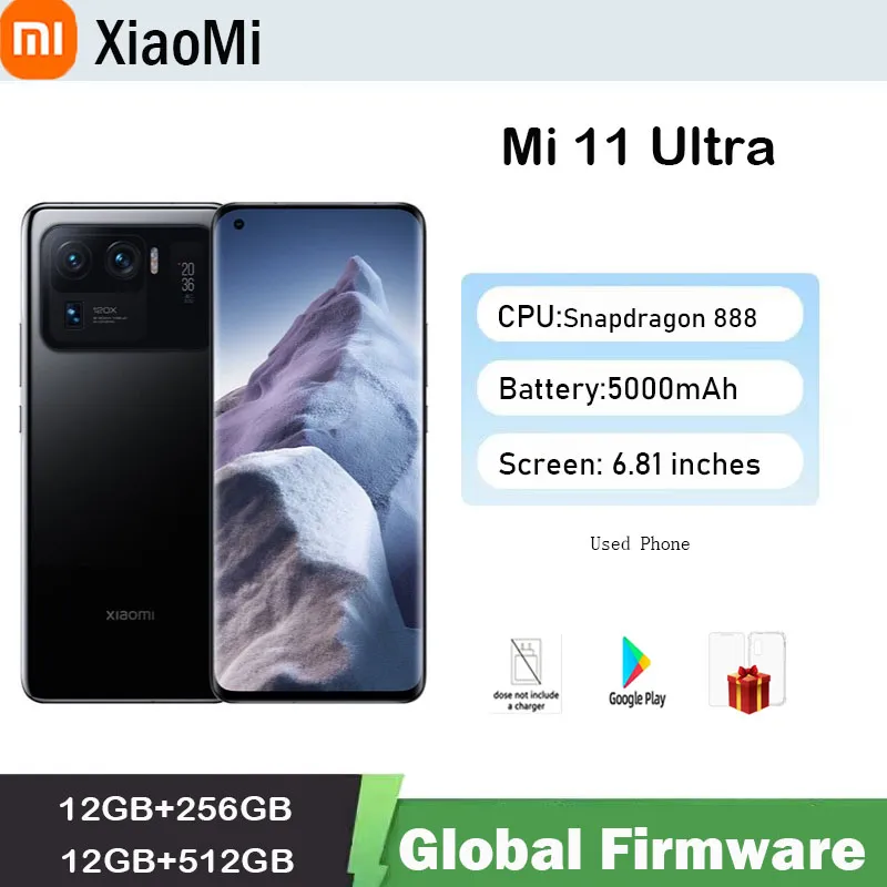 Xiaomi Mi 11 Ultra Smartphone 5G 5000mAh Battery Snapdragon 888 Octa-core 50MP Camera Global firmware 6.81” Display  used phone - Imagen 1