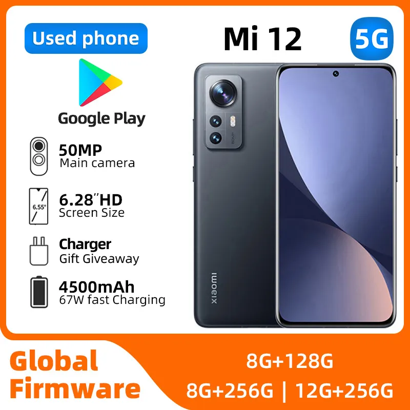 Xiaomi Mi 12 Android 5G Unlocked 6.28 inch 12GB RAM 256GB ROM All Colours in Good Condition Original used phone - Imagen 1
