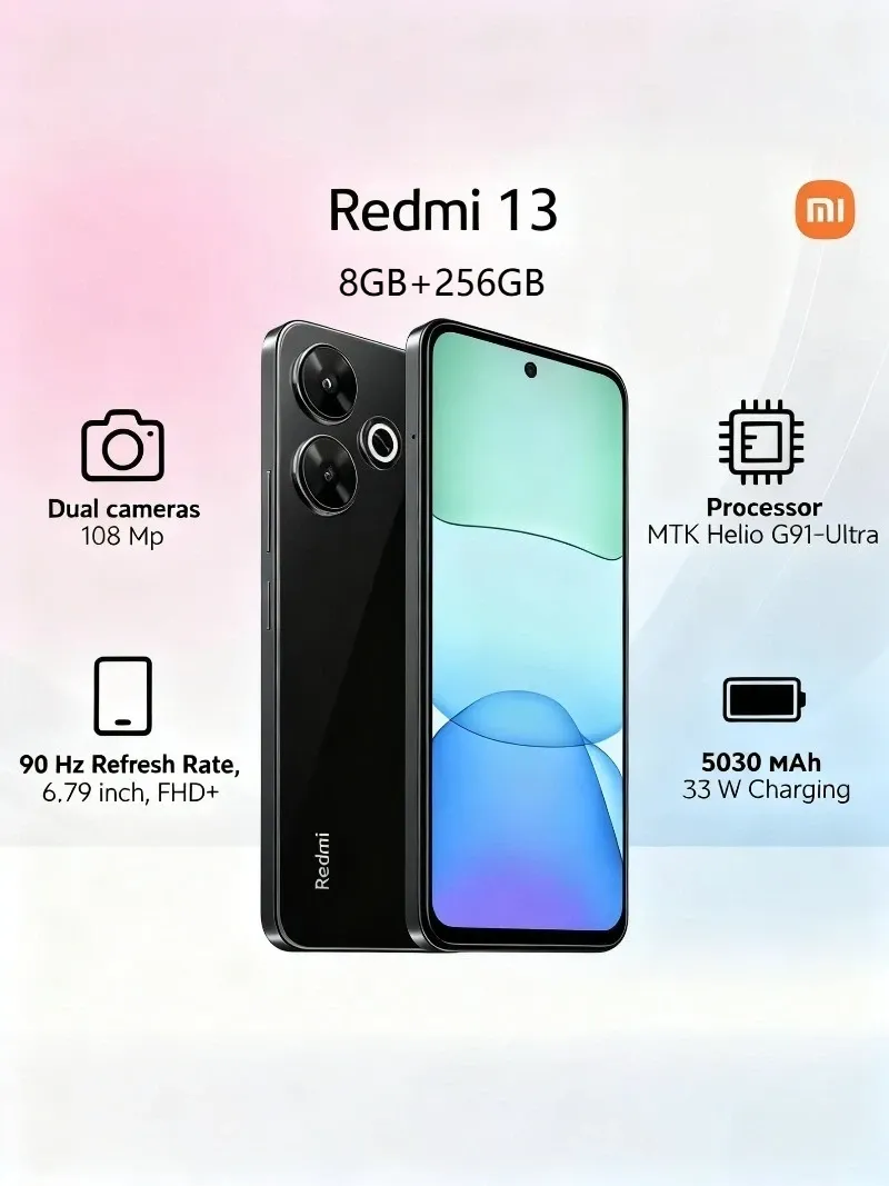 Redmi 13 5G Smartphone 6.79inch FHD+ 120Hz Display 108MP Camera 5030mAh 33W Fast Charging Smartphone Mobile Phones - Imagen 2