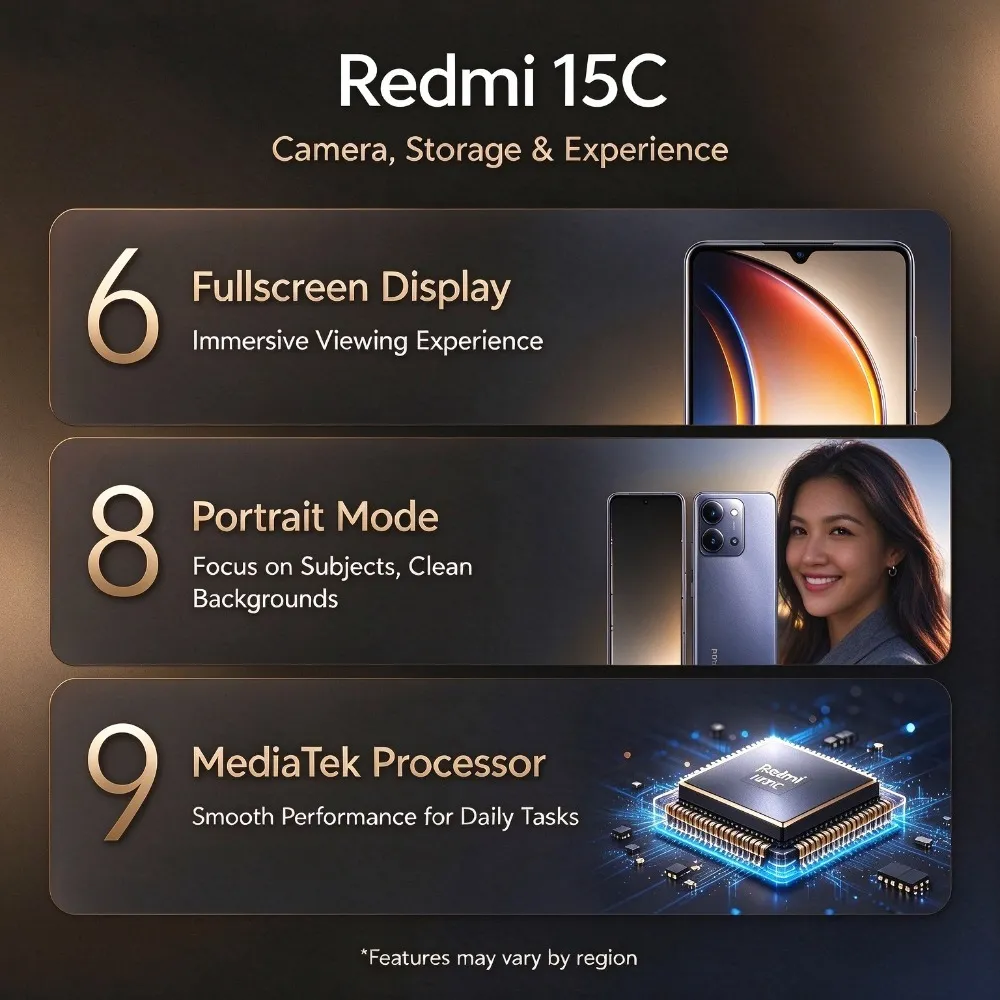 Xiaomi Redmi 15C-8+256GB global Smartphone, MediaTek Helio G81-Ultra, 6.9" 120Hz Immersive Screen, 50MP Camera, 6000mAh Battery - Imagen 5