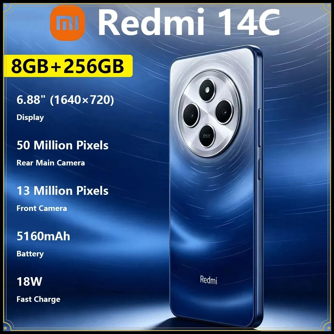 Xiaomi Redmi 14C Camera Phone 6.88-inch Display 5160mAh‌ Battery 18W Fast Charge Dual-SIM Gaming Smartphone 8+256GB Smartphone - Imagen 1
