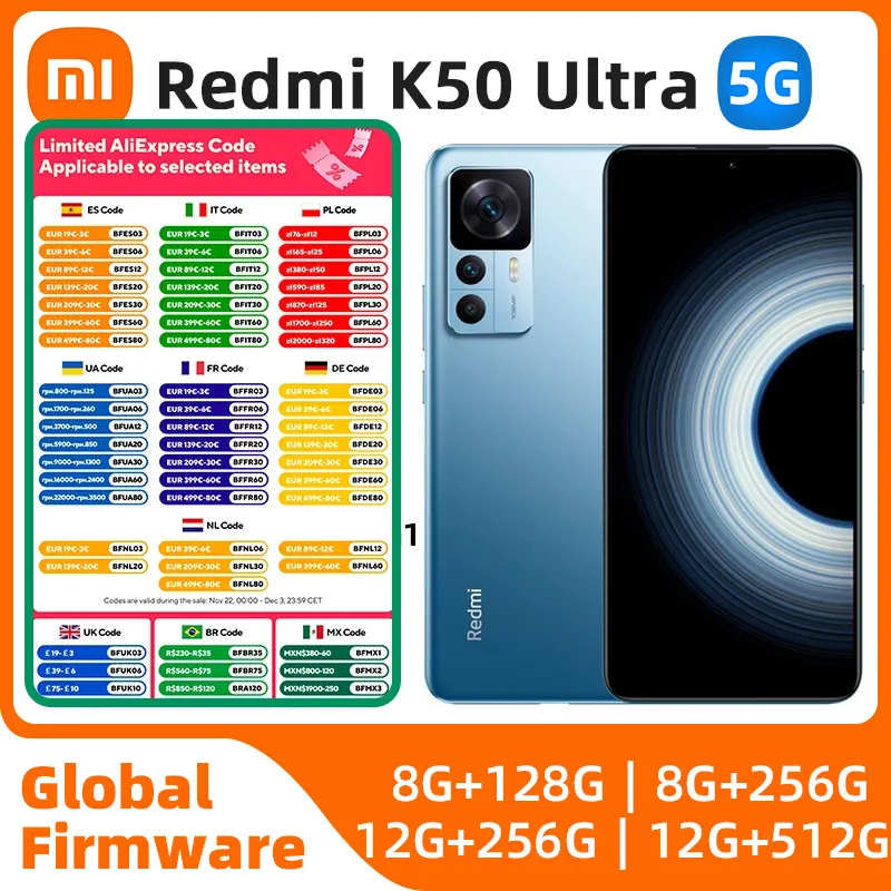 Xiaomi Redmi K50 Ultra 5G 6.67" Smartphone Snapdragon 8+ Gen 1 120W Charger 5000mAh Battery 108MP Camera Chinese rom used phone - Imagen 1