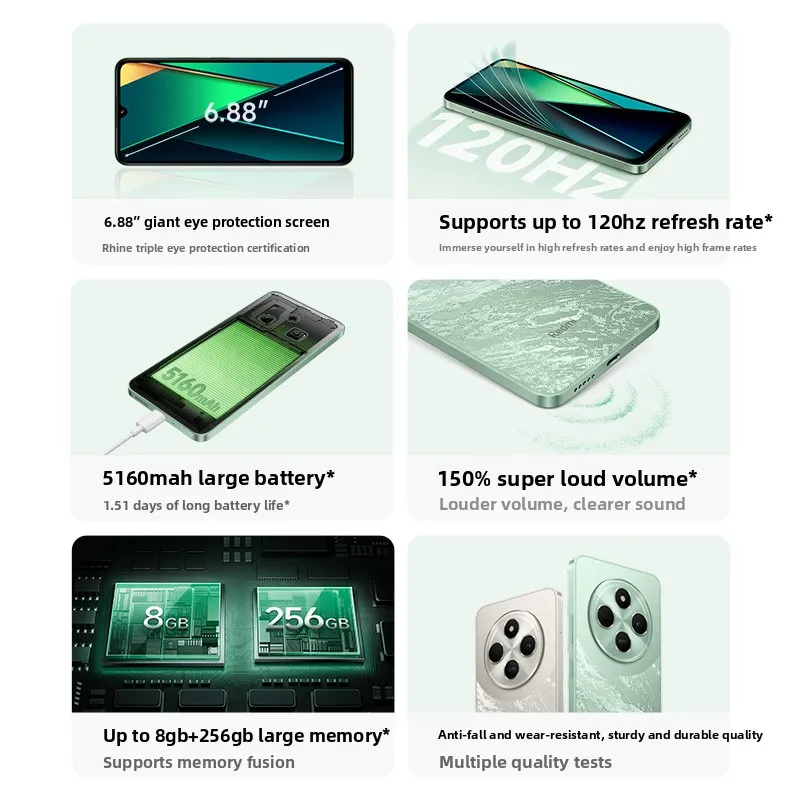 Redmi 14C Global Smartphone 5160mAh Big Battery 18W Fast Charge 6.88" 120Hz Screen 50MP Camera Android Device Mobile Phones - Imagen 5