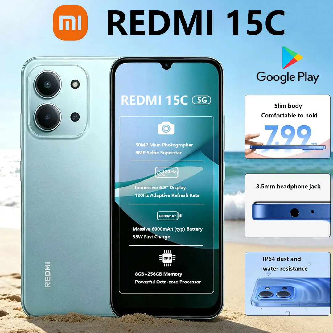 New Xiaomi Redmi 15C 5G Dual-SIM Mobile Phone 50MP Main Camera 6000mAh Large Battery High-Performance Global Version Smartphone - Imagen 1