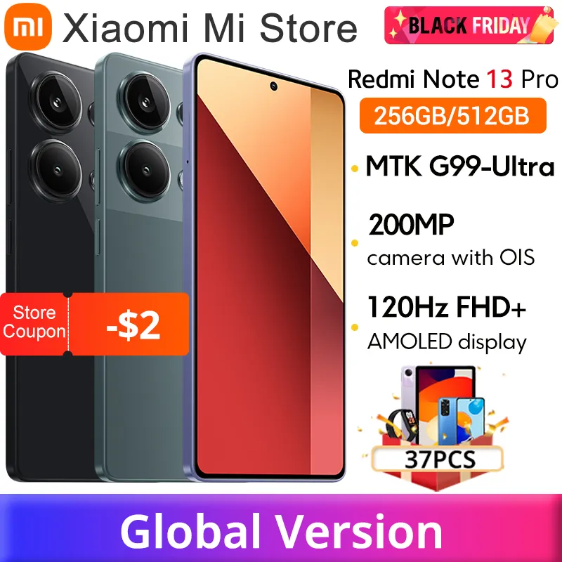 Global Version Xiaomi Redmi Note 13 Pro 4G MediaTek Helio G99-Ultra 67W Turbo Charging 6.67" AMOLED display 200MP OIS Camera NFC - Imagen 1