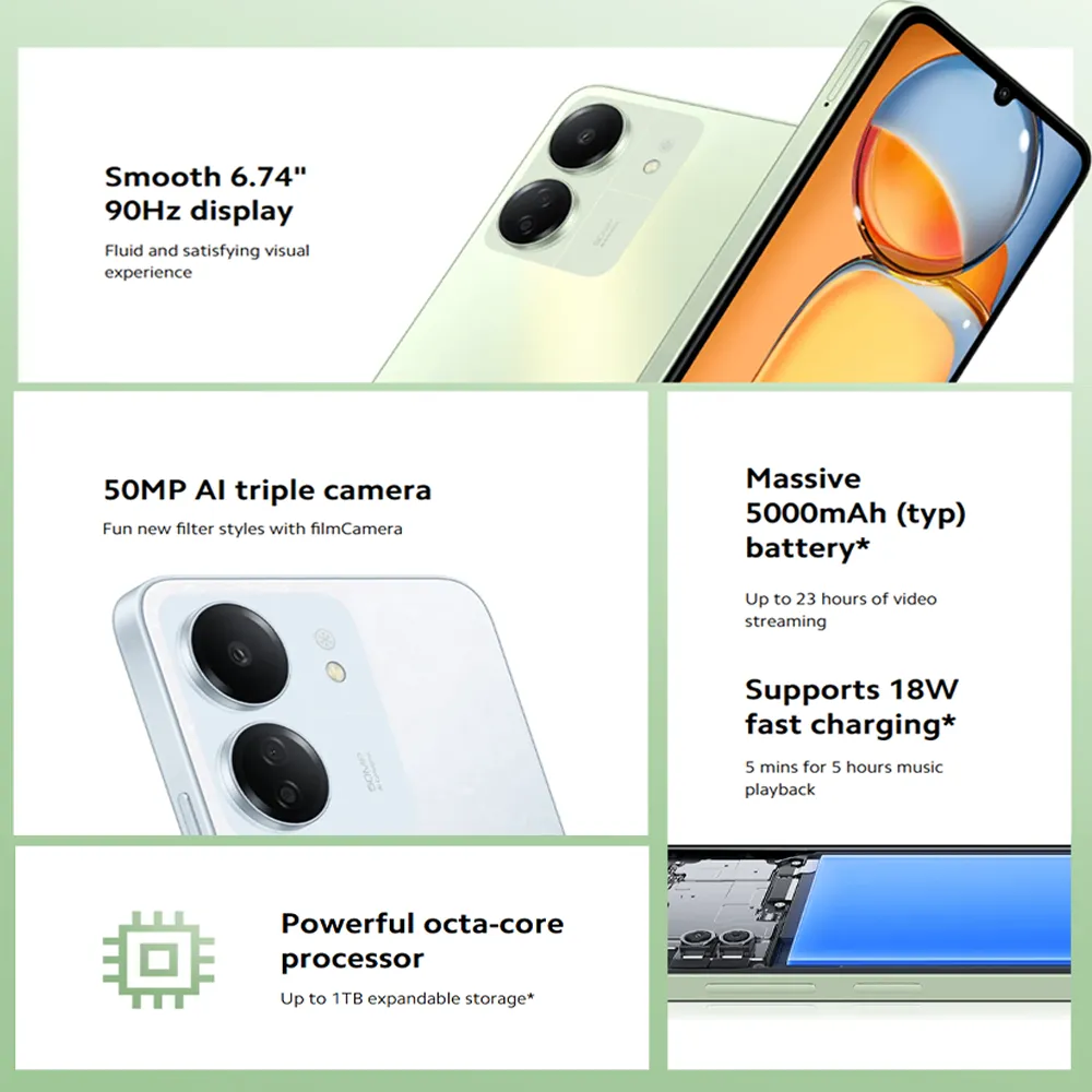 Xiaomi Redmi 13C Smartphone 8GB RAM 256GB ROM 6.74 Inch HD Display Long Lasting Battery Premium Mobile Phone - Imagen 5