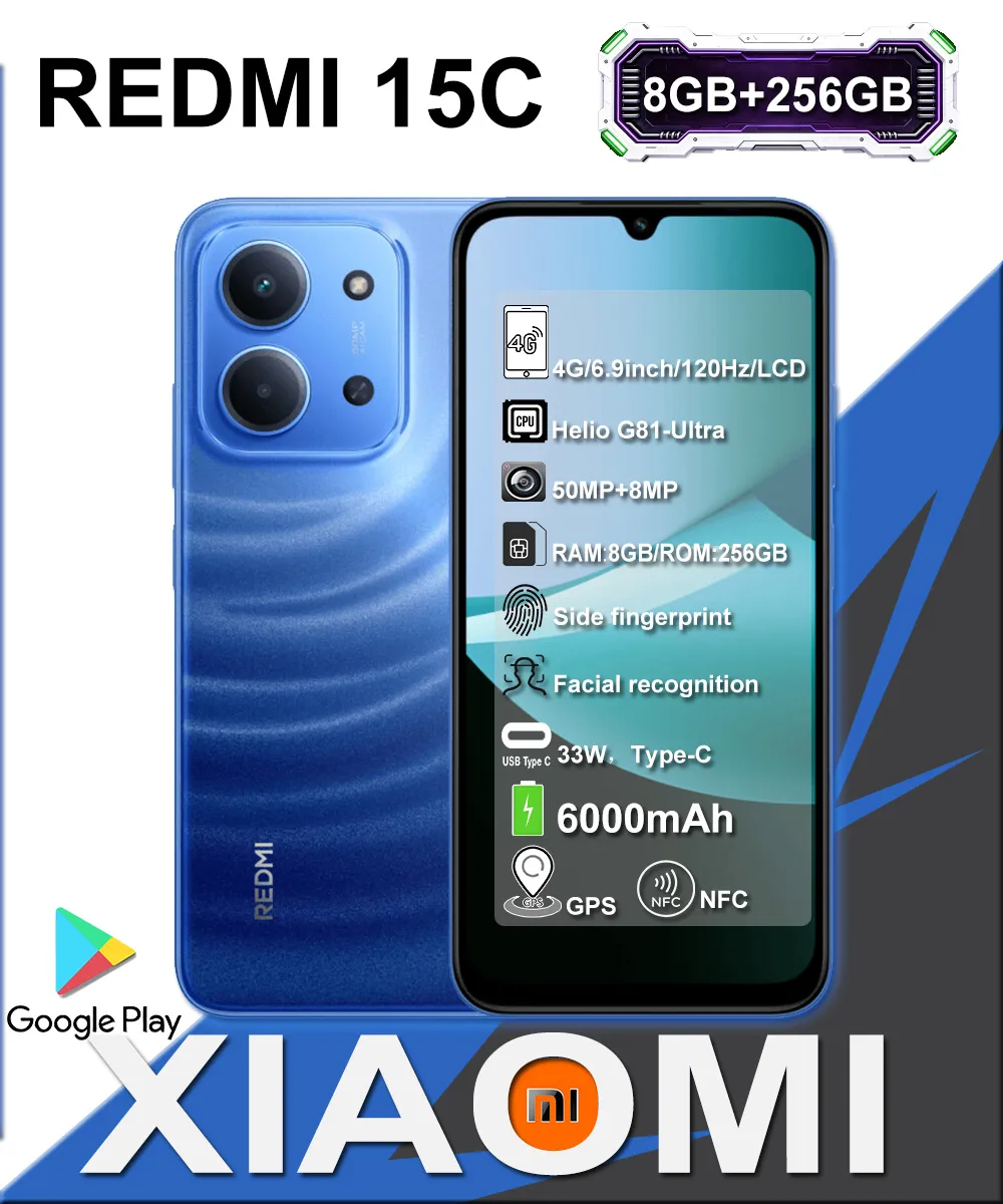 Original  Xiaomi Redmi 15C Fashion smart phone 8GB+256GB 6000mAh - Imagen 2