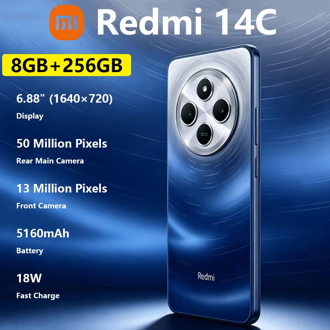 New Xiaomi Redmi 14C Camera Phone 6.88-inch Display 5160mAh‌ Battery 18W Fast Charge Dual-SIM Gaming Smartphone 8+256GB - Imagen 1