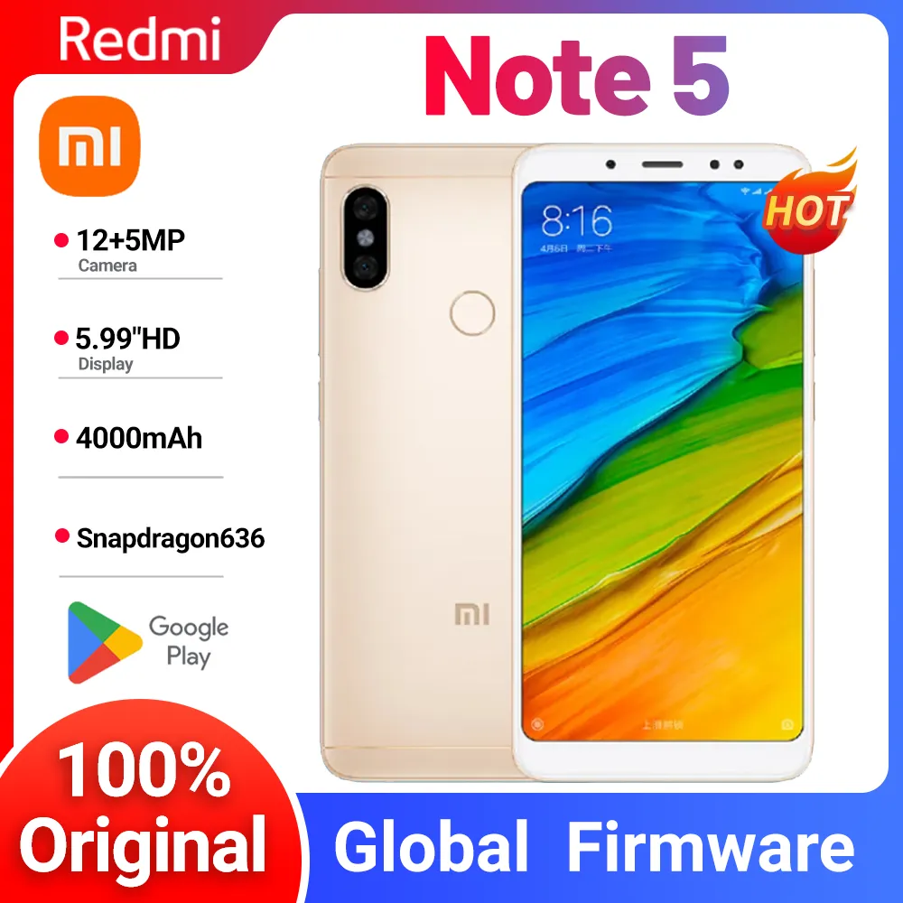 Global rom Redmi Note 5 Smartphone Cell Phone Snapdragon 636 13.0MP  Dual SIM Dual Camera - Imagen 1