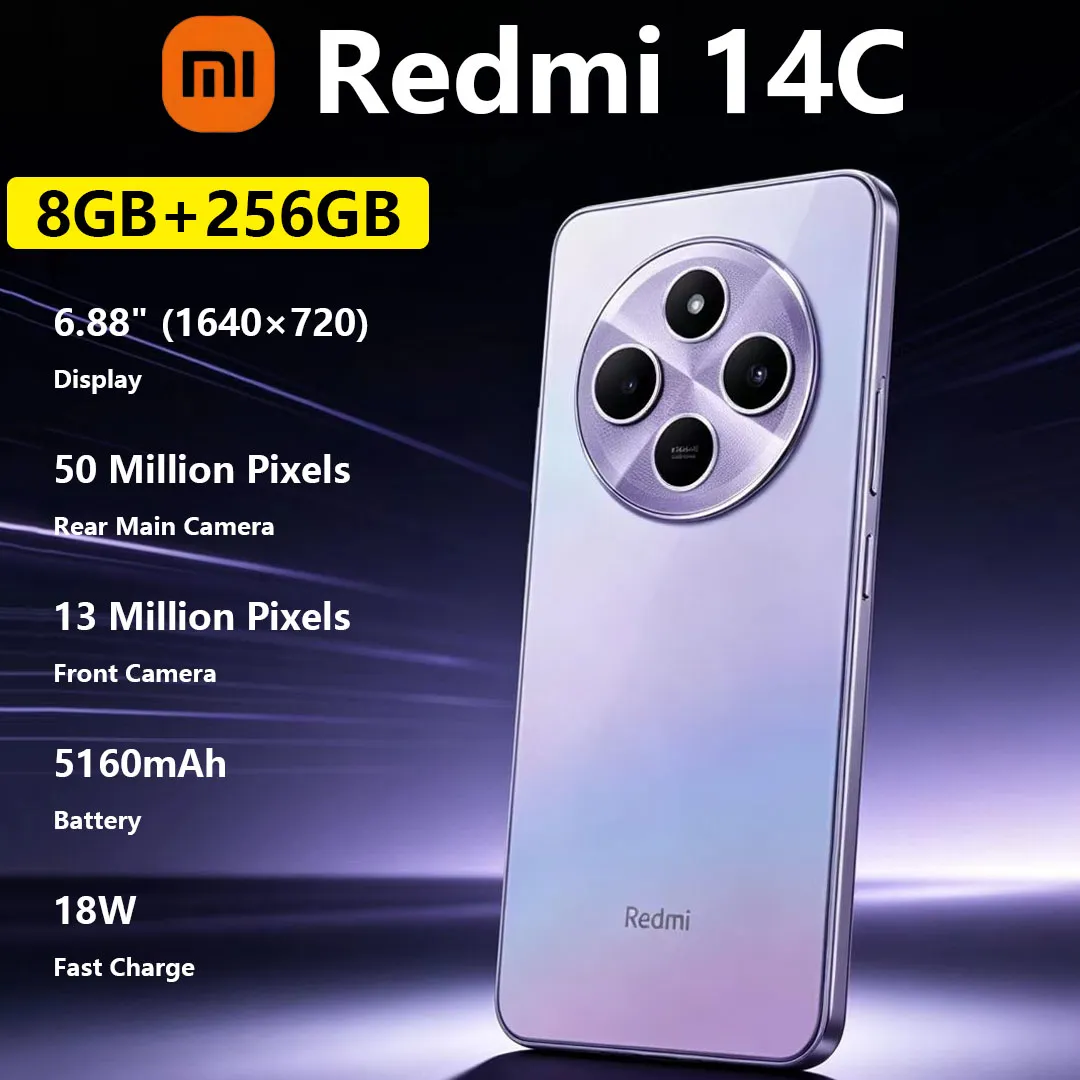Xiaomi Redmi 14C Gaming Phone 50MP Main Camera 5160mAh‌ Battery 18W Fast Charge Refined and Stylish Design Smartphone - Imagen 1