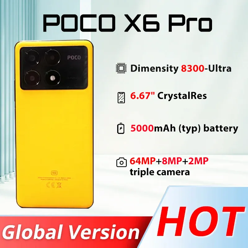 POCO X6 Pro 5G Global Version Smartphone Dimensity 8300-Ultra 6.67" 1.5K Flow AMOLED DotDisplay 64MP NFC 67W Turbo Charging - Imagen 1