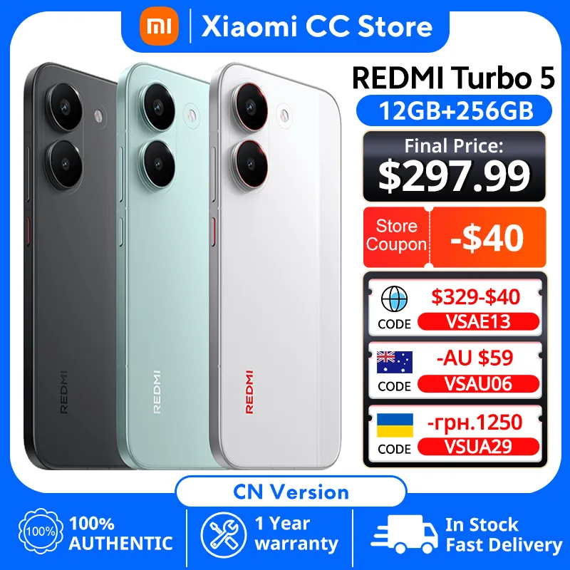 REDMI  Turbo 5  Chinese Version 6.59” Dimensity 8500-Ultra 50MP Sony Camera 5600mAh 100W Charging IP69K Mobile phone - Imagen 1