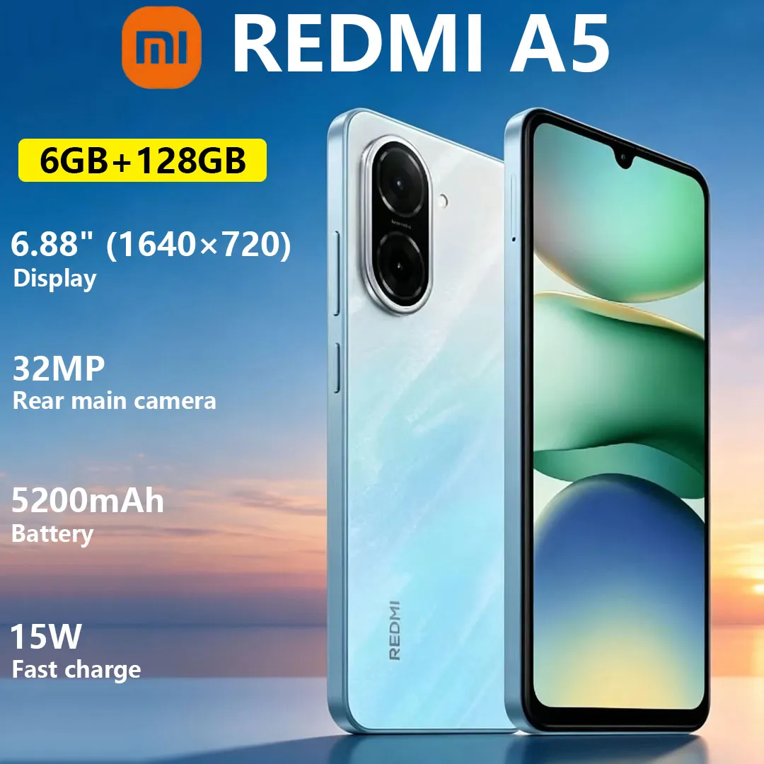 New Xiaomi Redmi A5 Smartphone 6.88-inch Display 5200mAh‌ Battery 15W Fast Charging‌ Fashion High-looking Design Mobile Phone - Imagen 1