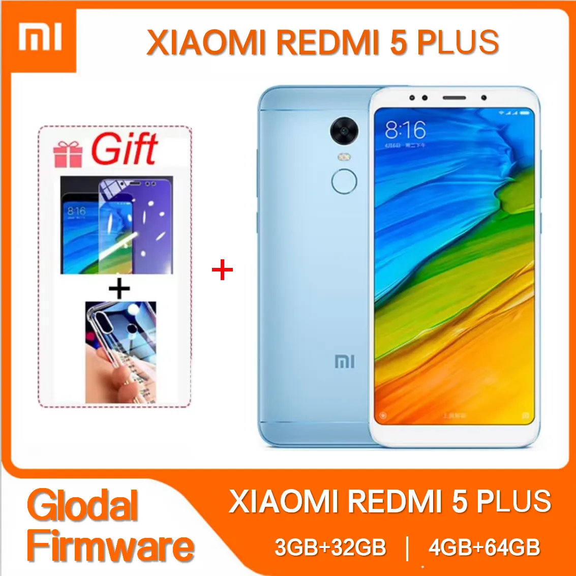 Xiaomi Redmi 5 plus smartphone 3GB 32GB/4GB 64GB 5.99''4000mah celular snapdragon 625 Android 12.0MP 4G Mobile phone global rom - Imagen 1