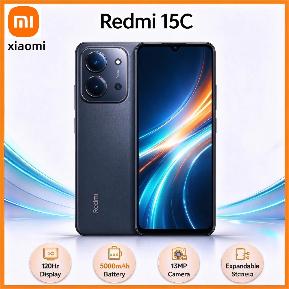 Xiaomi Redmi 15C-8+256GB global Smartphone, MediaTek Helio G81-Ultra, 6.9" 120Hz Immersive Screen, 50MP Camera, 6000mAh Battery - Imagen 1