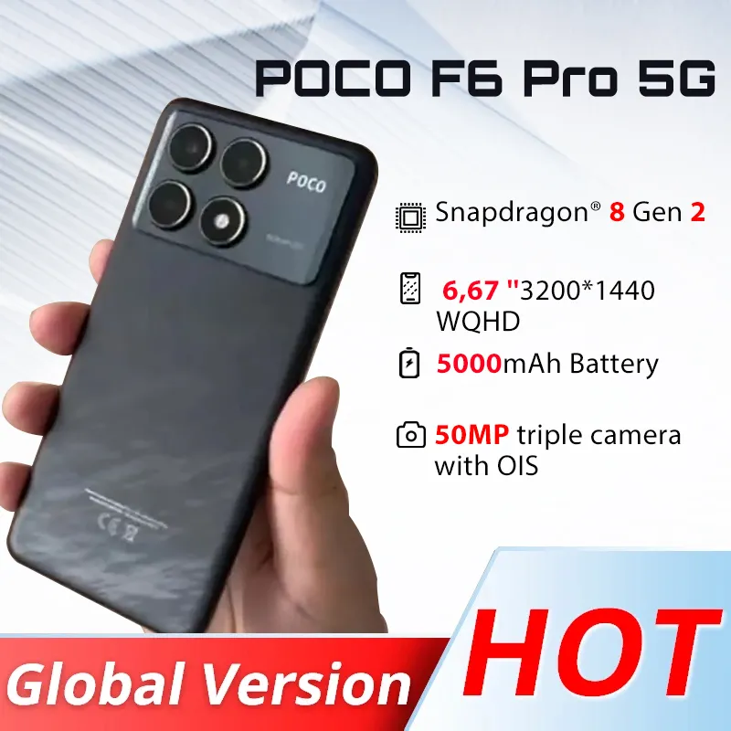 Original POCO F6 Pro Global Version Snapdragon 8 Gen 2 Smartphone 120W Hyper Charge 50MP triple camera WQHD+120Hz AMOLED display - Imagen 1