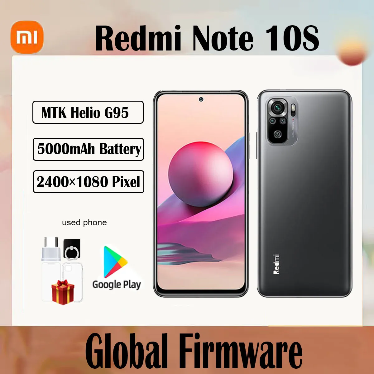Global firmware Xiaomi Redmi Note 10S smartphone 4G 6.43-inch MediaTek Helio G95 Android 11 used phone - Imagen 1