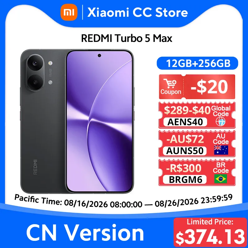 XIAOMI Redmi Turbo 5 Max CN version  6.83" 1.5K 3500nits Screen Dimensity 9500s   9000mAh 100W Charge 50MP IP69K Smartphone - Imagen 1