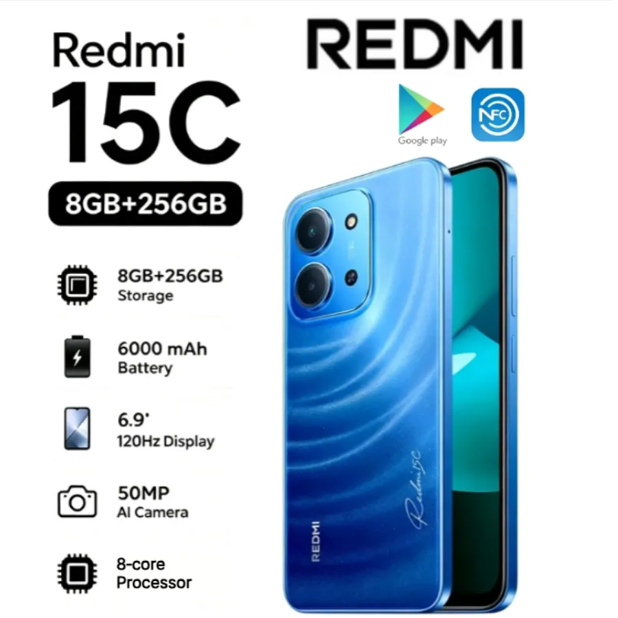 2026 new Xiaomi Redmi15c global edition Redmi15c 5G running memory 8+256GB screen size 6.9 large screen smart Android phone, - Imagen 3