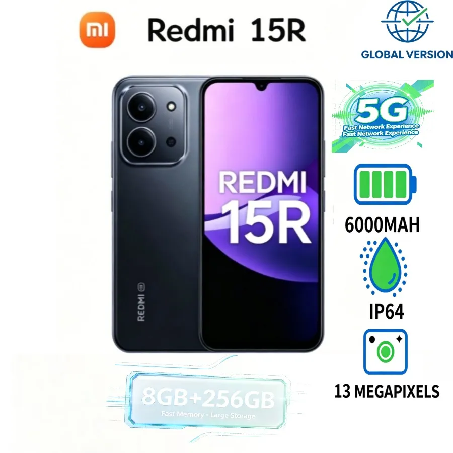 2026 latest global version of Xiaomi Redmi 15r memory 8GB+256GB 6000mah battery 5G smart phone waterproof IP64 - Imagen 2