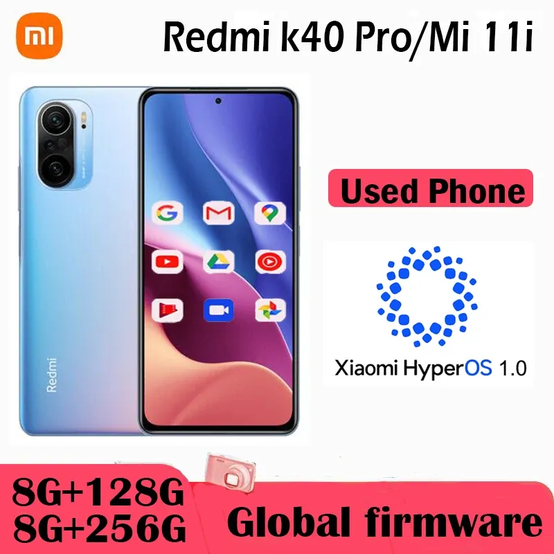 Global Version Xiaomi Redmi K40 Pro Smartphone Hyper OS 1.0 cecular Snapdragon 888 6.67inch  Display 64MP 33W Fast used phone - Imagen 1