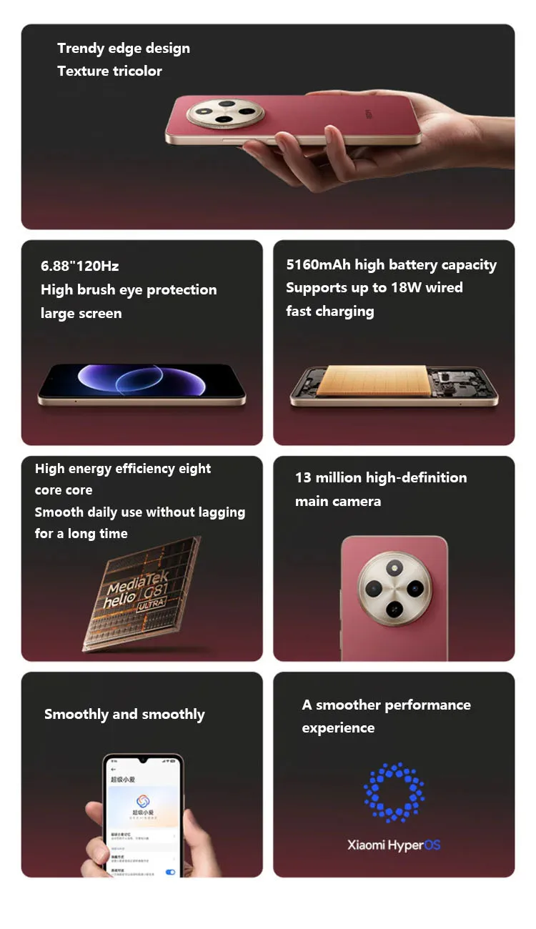 Xiaomi Redmi 17C 5G Dual-SIM New Smartphone Large Battery 6.88-inch 120Hz Eye Protection Screen Gaming Performance Mobile Phone - Imagen 2