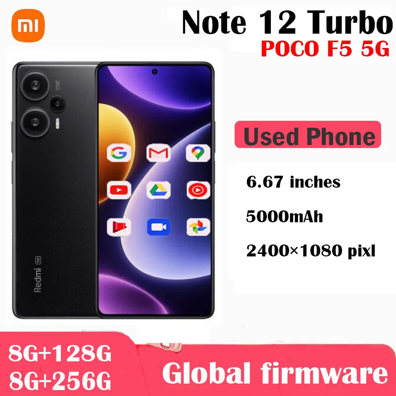 xiaomi Redmi Note 12 Turbo 5G smartphoe POCO F5 5G Snapdragon 7+ Gen 2  67W Charging 120Hz OLED Display 5000mAh used phone - Imagen 1