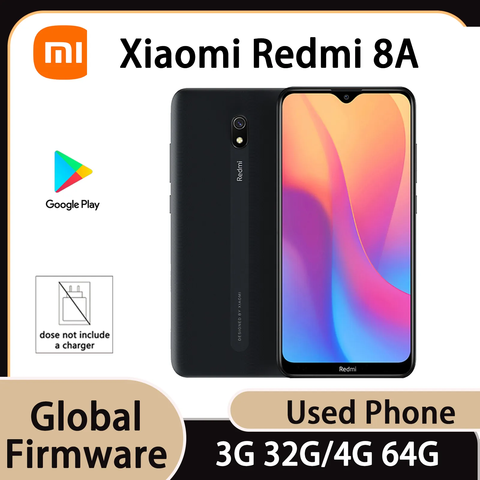 Global Firmware Xiaomi Redmi 8A Smartphone 5000mAh Snapdargon 439 1520x720px 12MP 3.5mm Earphone Jack Used Phone No Charger - Imagen 1
