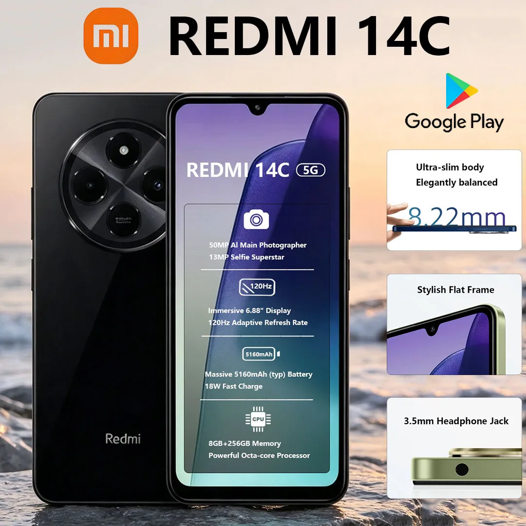 New Xiaomi Redmi 14C 5G Dual-SIM Mobile Phone 50MP Main Camera 5160mAh Large Battery High-Performance Global Version Smartphone - Imagen 1