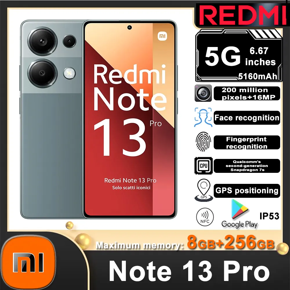 Original XIAOMI Redmi Note 13 pro 5G 6.67-inch 120Hz 2712×1220 resolution 200 million pixels 8GB+256GB with NFC function - Imagen 1