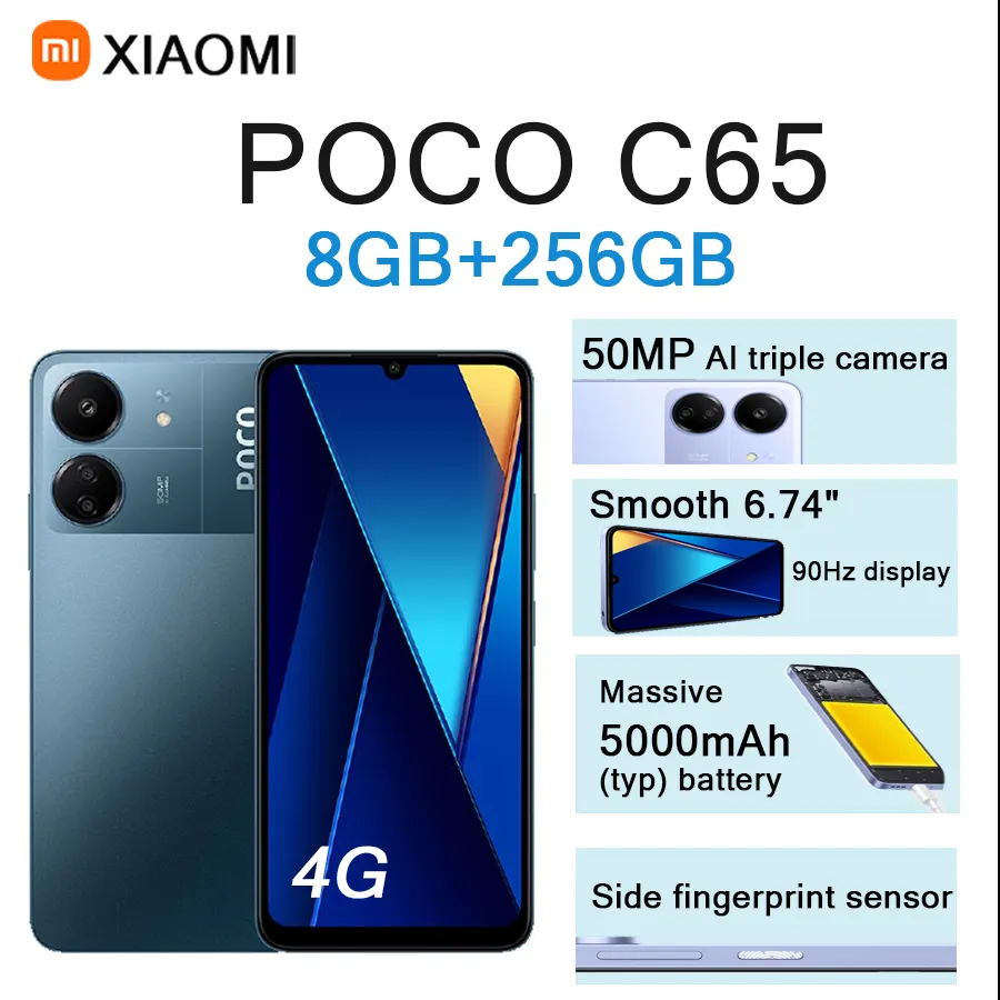 Xiaomi POCO C65 6.74" 90Hz Display 8GB+256GB 50MP Ultra-Clear Cam 5000mAh Battery Dual SIM Unlocked Smartphone - Imagen 2