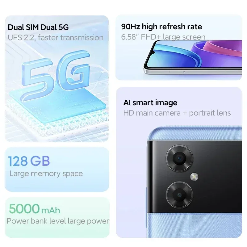 Global firmware Xiaomi Redmi Note 11R Smartphone 4/6/8GB+128GB MTK700 5000mAh 5G  90 Hz 6.58“ Bluetooth 5.1 Used Phones - Imagen 3