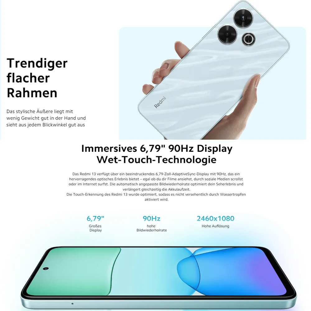 XIAOMI Redmi 13 5030mAh ultra-long battery life, fashionable smart phone with NFC function/8GB+256GB memory/2460 x1080resolution - Imagen 5